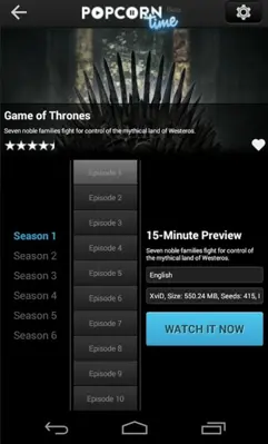Popcorn Time android App screenshot 4